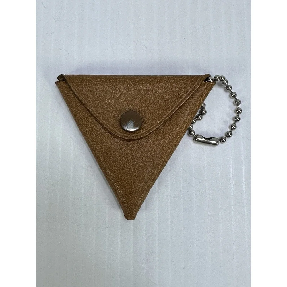 Vintage Leather Key Chain Coin Holder Framingham Co Operative Bank
